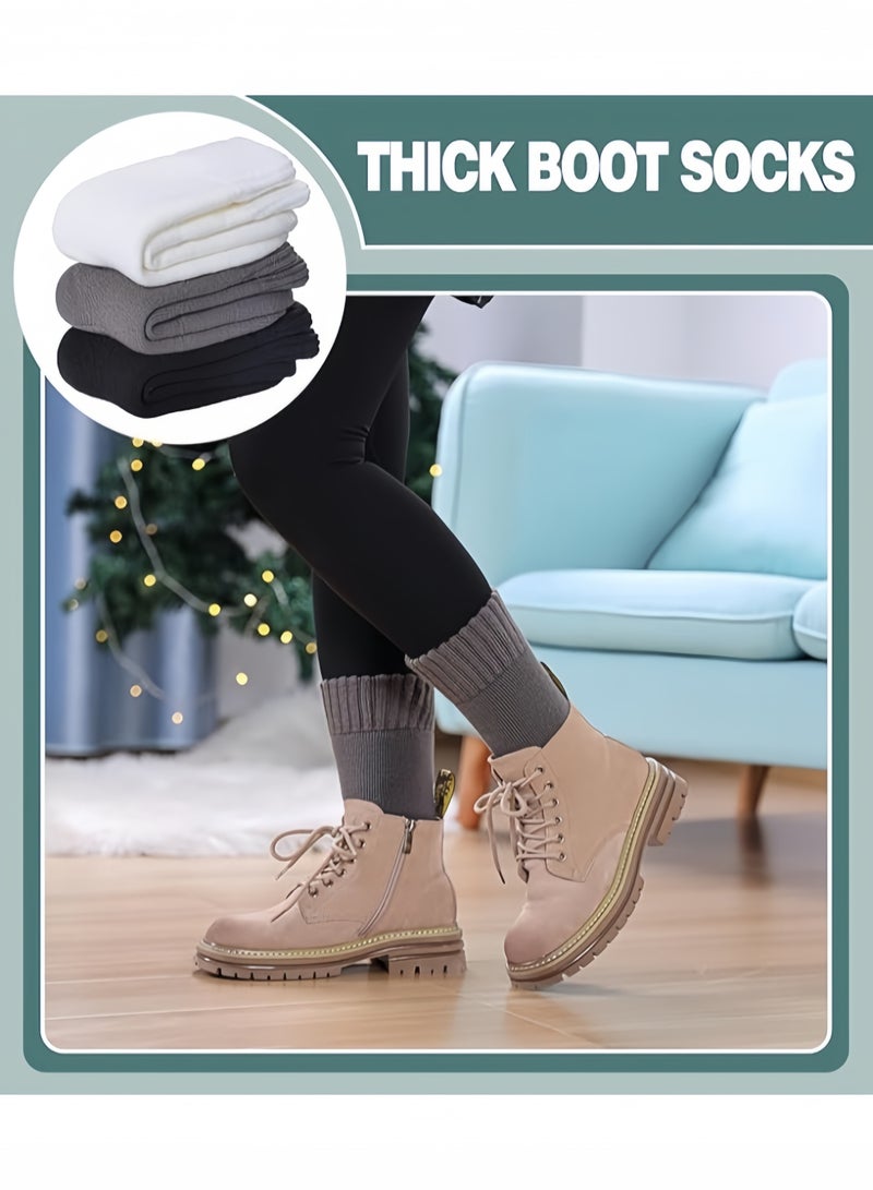 Unisex Extra Thermal Knee-High Socks - Windproof & Heating Layers, Brushed Fleece Lined, Padded Toe & Reinforced Heel for Ultimate Winter Warmth - Image 3